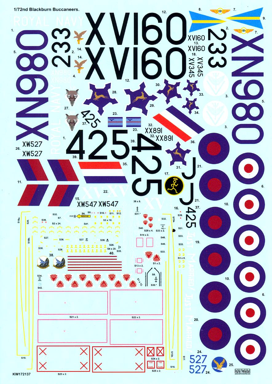 Kits World Decals 1/72 BLACKBURN BUCCANEER Royal Air Force & South African AF eBay